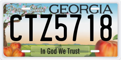 GA license plate CTZ5718