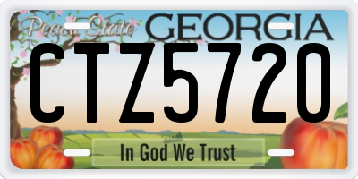 GA license plate CTZ5720