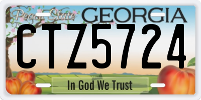 GA license plate CTZ5724