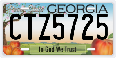 GA license plate CTZ5725