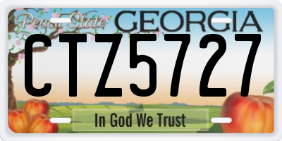GA license plate CTZ5727