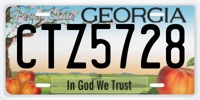 GA license plate CTZ5728