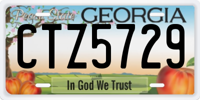 GA license plate CTZ5729