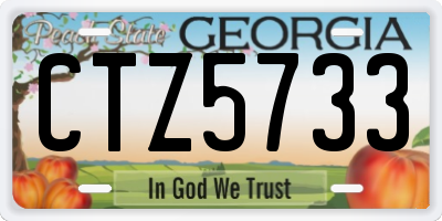 GA license plate CTZ5733
