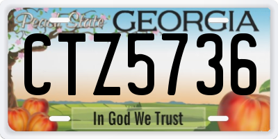 GA license plate CTZ5736