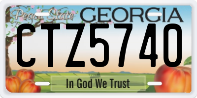 GA license plate CTZ5740