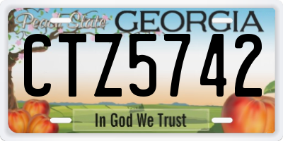 GA license plate CTZ5742