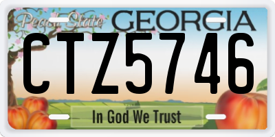 GA license plate CTZ5746