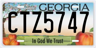 GA license plate CTZ5747