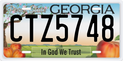 GA license plate CTZ5748