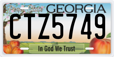 GA license plate CTZ5749