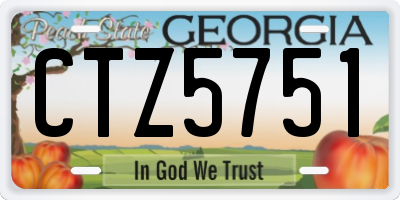 GA license plate CTZ5751