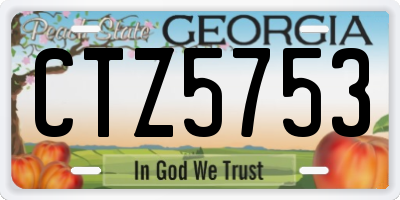 GA license plate CTZ5753