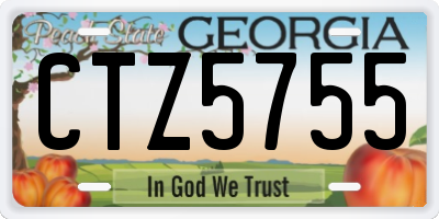 GA license plate CTZ5755