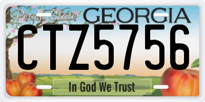 GA license plate CTZ5756