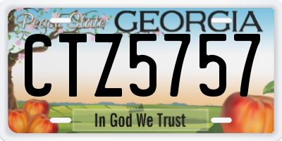 GA license plate CTZ5757