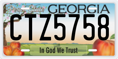 GA license plate CTZ5758
