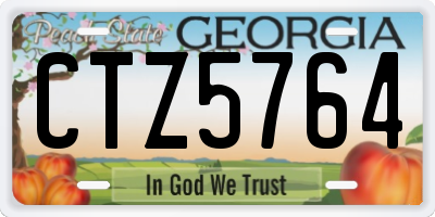 GA license plate CTZ5764