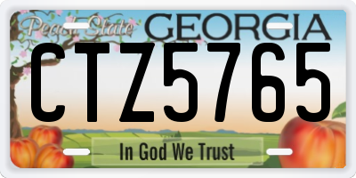 GA license plate CTZ5765