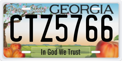 GA license plate CTZ5766