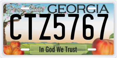 GA license plate CTZ5767