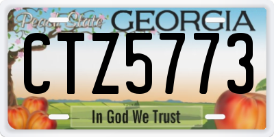 GA license plate CTZ5773