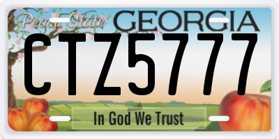 GA license plate CTZ5777