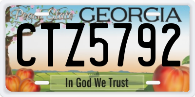 GA license plate CTZ5792