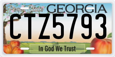 GA license plate CTZ5793