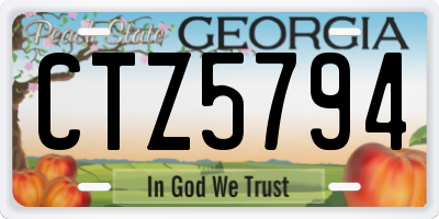 GA license plate CTZ5794