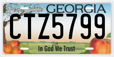 GA license plate CTZ5799