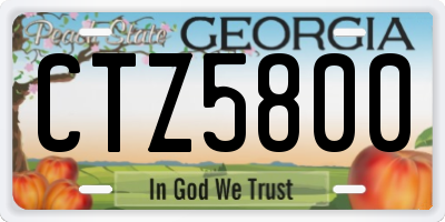 GA license plate CTZ5800