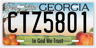 GA license plate CTZ5801