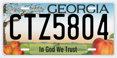 GA license plate CTZ5804