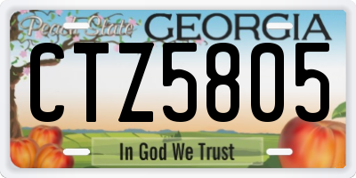 GA license plate CTZ5805