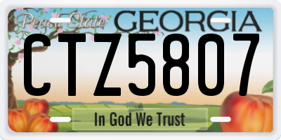 GA license plate CTZ5807