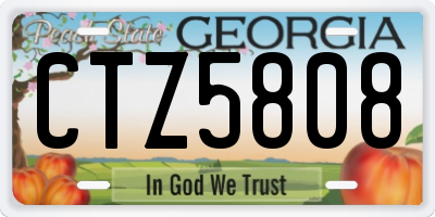 GA license plate CTZ5808