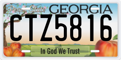 GA license plate CTZ5816