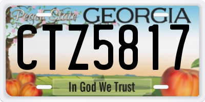 GA license plate CTZ5817