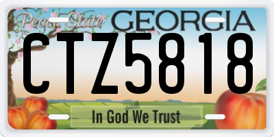 GA license plate CTZ5818