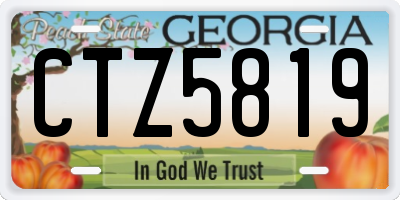 GA license plate CTZ5819