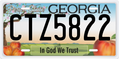 GA license plate CTZ5822