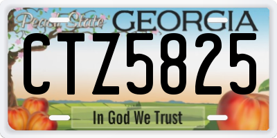 GA license plate CTZ5825