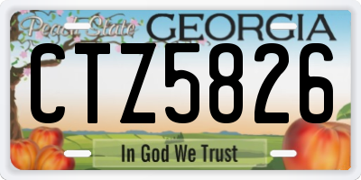 GA license plate CTZ5826