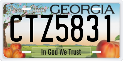 GA license plate CTZ5831