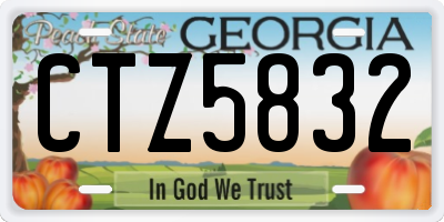 GA license plate CTZ5832