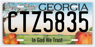 GA license plate CTZ5835
