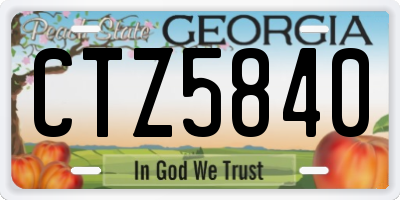 GA license plate CTZ5840
