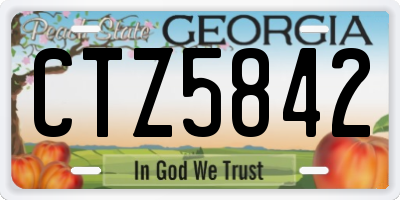 GA license plate CTZ5842
