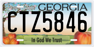 GA license plate CTZ5846
